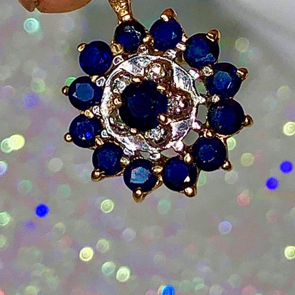 Vintage Genuine Sapphire diamond pendant
